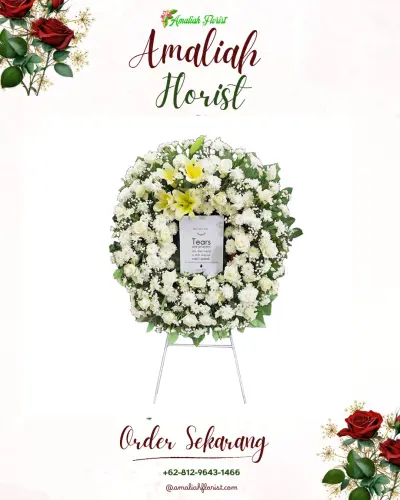 Krans Bunga Duka Cita di Mampir